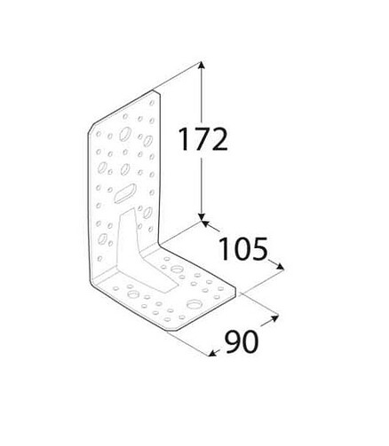 Уголок усиленный RKP61 105х170х90х3mm 438x503 в Материке - Вариант 2