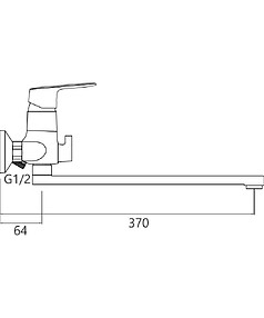 Смеситель FLAT 7250520C-35F (для ванны, длинный излив) с душ.комплектом, хром