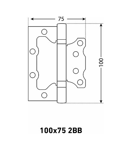 Петля дверная накладная АЛЛЮР 100х75мм 2BB AC, медь (уп=2шт) 438x503 в Материке - Вариант 3