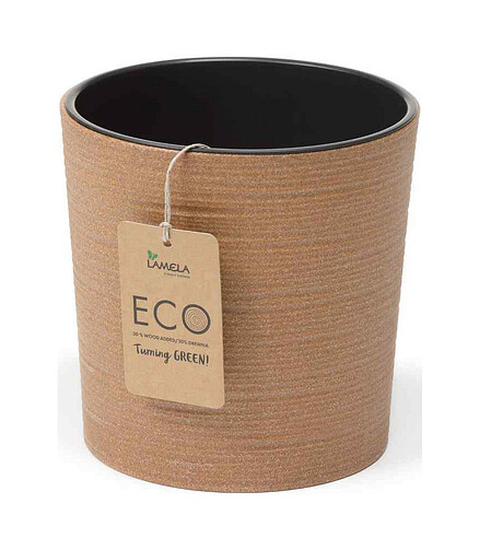 Кашпо MALWA DLUTO wood с вкладышем (30x30см) пластик дерево LA844-38 438x503 в Материке