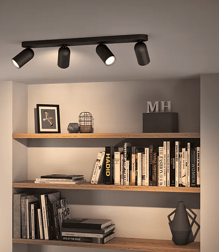 Светильник потолочный PHILIPS PONGEE 4xNW черн. 5,5W/GU10/IP20 438x503 в Материке - Вариант 3