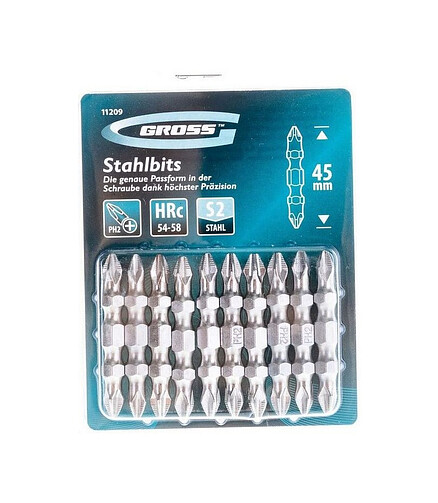 Бита GROSS двустор. PH2/PH2 45мм 10шт/уп. 438x503 в Материке - Вариант 3