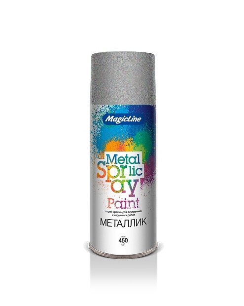 Краска аэроз. MagicLine металлик серебро RAL110M, 265г 495x660 Краска аэроз. MagicLine металлик серебро RAL110M, 265г 495x660 в Материке