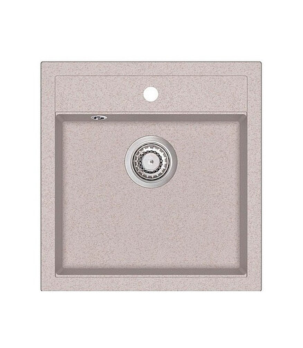 Мойка TESA SQT100-110W 490х510мм гранит-бежевый с выпуском 438x503 в Материке