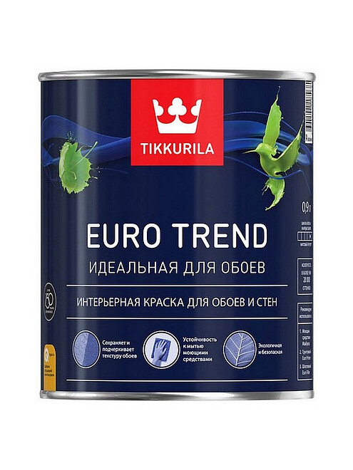 Краска Tikkurila EURO TREND А мат, 0,9л 495x660 Краска Tikkurila EURO TREND А мат, 0,9л 495x660 в Материке