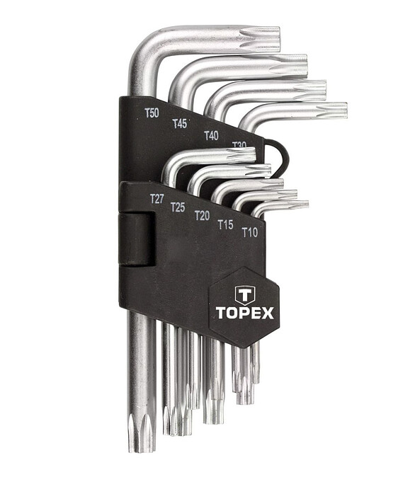 Набор ключей Torx TOPEX T10-T50 9шт/уп. 586x674 Набор ключей Torx TOPEX T10-T50 9шт/уп. 586x674 в Материке