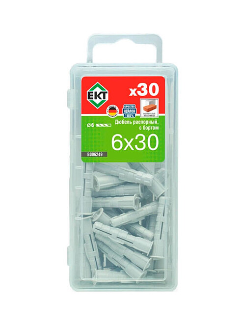 Дюбель распорный KEW KSD S 6х30 с бортом, нейлон B006249 (уп=30шт)_BOX 495x660 Дюбель распорный KEW KSD S 6х30 с бортом, нейлон B006249 (уп=30шт)_BOX 495x660 в Материке