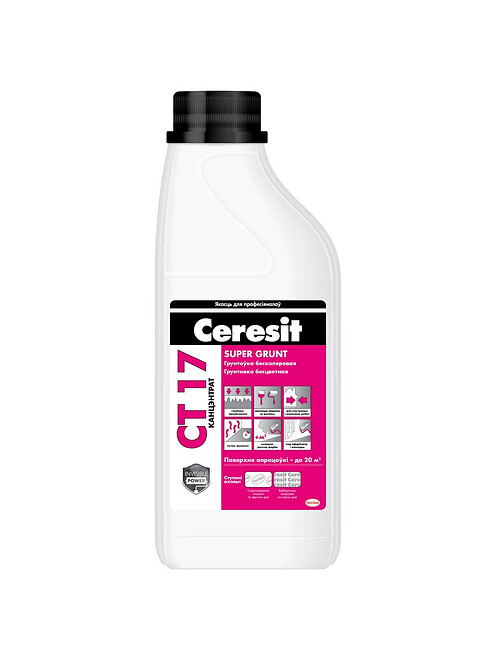 Грунтовка CERESIT CT 17 Super Grunt концентрат бесцветный, 1л 495x660 Грунтовка CERESIT CT 17 Super Grunt концентрат бесцветный, 1л 495x660 в Материке