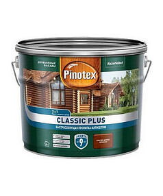 Пропитка-антисептик Pinotex Classic Plus 3 в 1 Красное дерево 9л