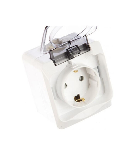 Розетка ЭТЮД PA16-044B 1мест. IP44 белый 438x503 в Материке - Вариант 2