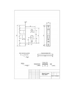 Замок врезной с ручками AVERS 0823/60-C-G, золото