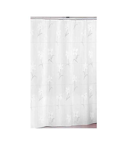 Штора для ванной комнаты COUNTRY FLOWER БЕЛАЯ 180х200см (100% полиэстр) 438x503 в Материке