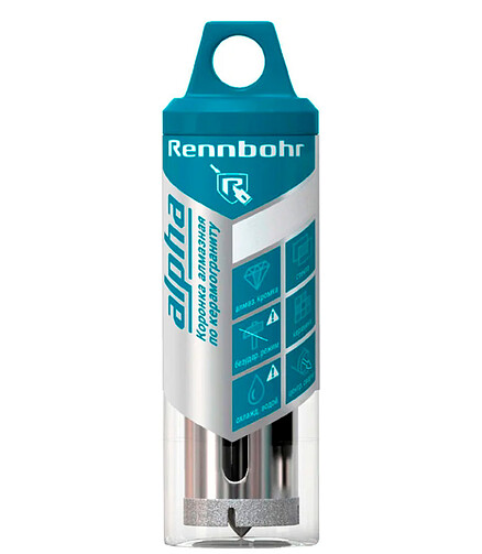 Коронка алмазная по керамограниту RENNBOHR 26мм 438x503 в Материке