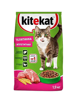 Корм для кошек KITEKAT Аппетитная Телятинка (1,9кг) 238x286 в Материке