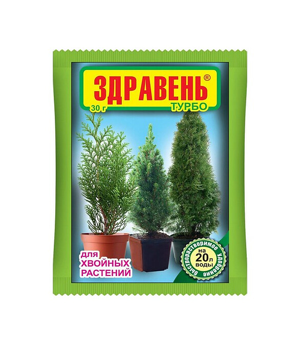 Удобрение для хвойных ЗДРАВЕНЬ ТУРБО быстрорастворимое (30г) 586x674 Удобрение для хвойных ЗДРАВЕНЬ ТУРБО быстрорастворимое (30г) 586x674 в Материке