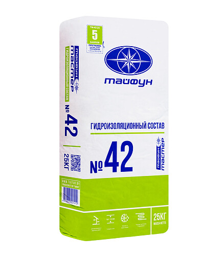 Смесь Тайфун Мастер № 42 гидроизоляционная, 25кг 438x503 в Материке