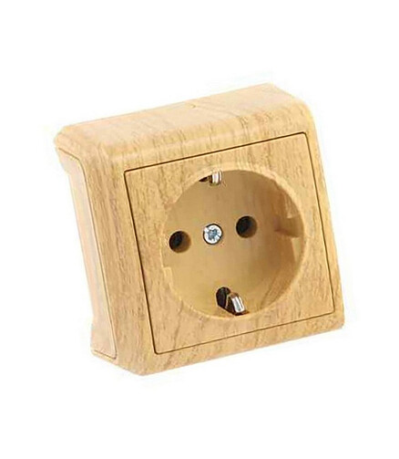 Розетка Viko VERA 90682008 1мест. с/з дуб 438x503 в Материке