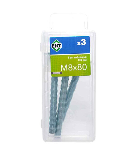 Болт мебельный 8х80 цинк, прочн.4.8 DIN 603 (уп=3шт) B006389_BOX 438x503 в Материке