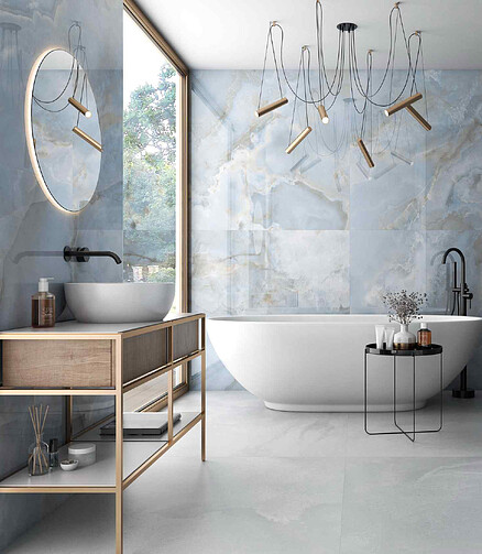 Керамогранит Geotiles ONI 60х120 см 1,44 м2 цвет pearl 438x503 в Материке