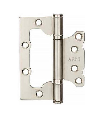 Петля дверная накладная универсальная ARNI 100*75 SN, мат.хром (уп=2шт) 438x503 в Материке