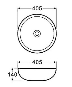 Умывальник накладной AZ-3216 (белый) 405х405х140мм