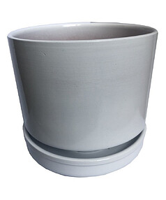 Горшок с подставкой (12,5*11см/0,9л) керамика белый арт.22с0.1466/3.1-1