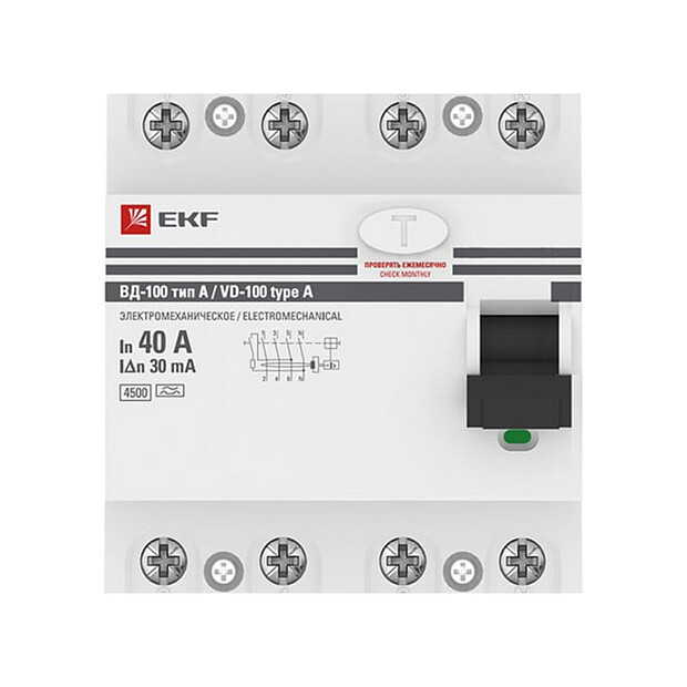 Устройство защ.отключения EKF Proxima 4П 40А/30мА эл.-мех.