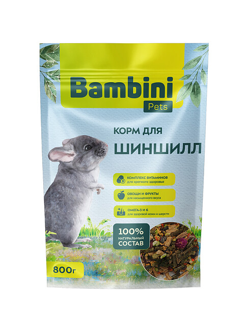 Корм для шиншилл Bambini Pets (0,8кг) 495x660 в Материке