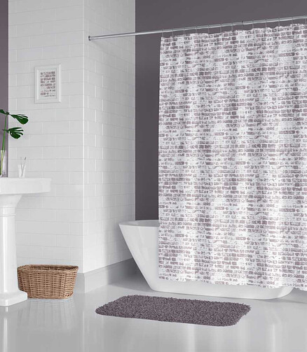 Штора для ванной комнаты JACKLINE THE WALL 180х200см без колец, 100% полиэстер 438x503 в Материке - Вариант 4
