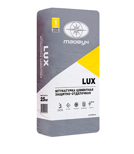Штукатурка Тайфун LUX цементная, 25кг 438x503 в Материке