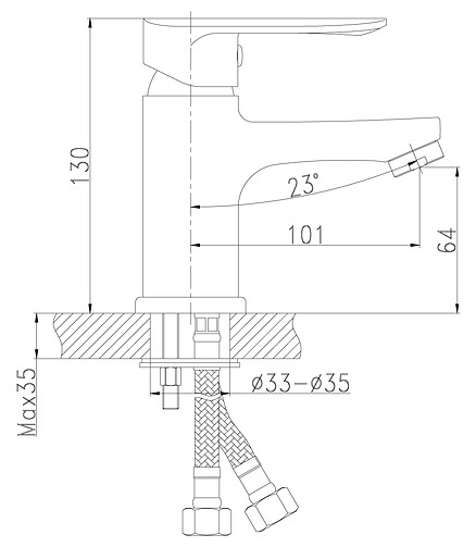 Смеситель ROSSINKA RS32-11 (для умывальника) 438x503 в Материке - Вариант 2