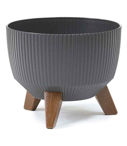Кашпо ROMA JUMPER с вставкой (40x20см) пластик графит LA954-50 438x503 в Материке