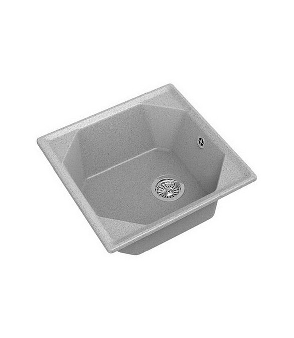 Мойка GRANFEST GF-U-500 500x500мм иск.мрамор-серый (сифон в комплекте) 586x674 в Материке