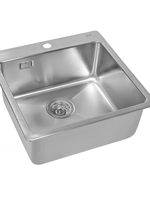 Мойка врезная ZORG ZCL 5050, 503х503мм микродекор нерж.сталь 0,8мм с сифоном 238x286 в Материке - Вариант 2