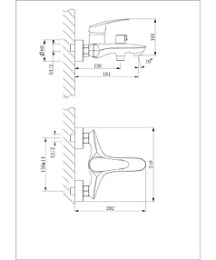 Смеситель ЛИНАРА LM0414C (для ванны, короткий излив)