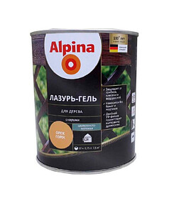 Лазурь-гель ALPINA алкидый для дерева шелк/матовый орех 0,75л