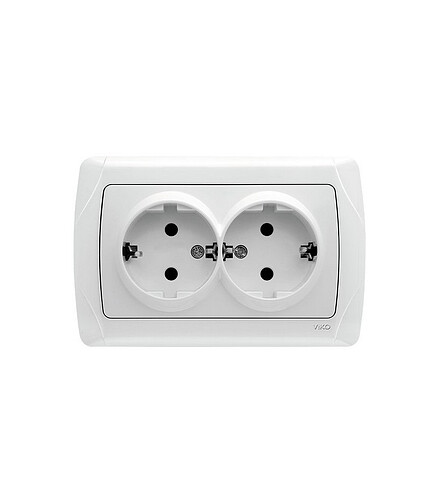 Розетка Viko CARMEN 90561056 2мест. с/з белый 438x503 в Материке