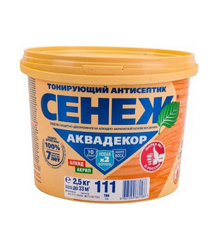 Антисептик Сенеж АКВАДЕКОР 111 тик, 2,5кг 438x503 в Материке