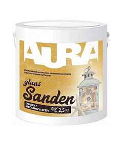 Материал декоративный Aura Sanden Glans цвет Silver, 2,5кг 238x286 в Материке