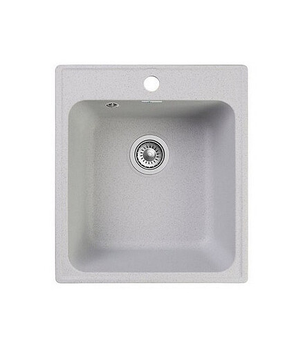 Мойка QUARZ GF-Z 17 (ЕСО-17), 420х480мм серый (без сифона) 438x503 в Материке