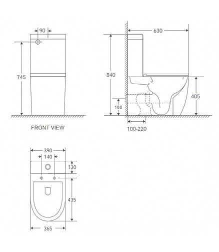 Унитаз-компакт WARTA безободковый с сиденьем DUROPLAST Slim S-Close 438x503 в Материке - Вариант 2