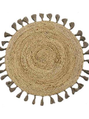 Ковер из джута BOHO 49034/2 с кисточками 100*100 238x286 в Материке