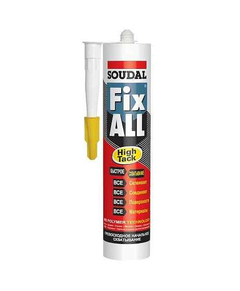 Клей-герметик SOUDAL Fix All High Tack белый, 290мл 495x660 Клей-герметик SOUDAL Fix All High Tack белый, 290мл 495x660 в Материке