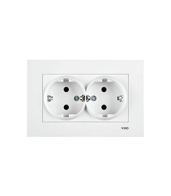 Розетка Viko KARRE 90960056 2мест. с/з белый 586x674 Розетка Viko KARRE 90960056 2мест. с/з белый 586x674 в Материке