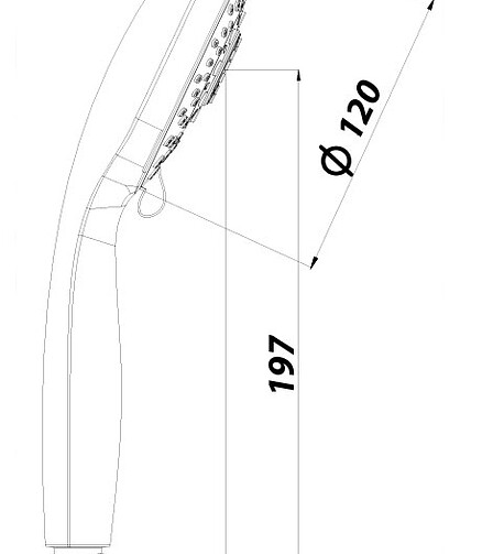 Лейка для душа LМ0315С, 120х266мм. 438x503 в Материке - Вариант 2