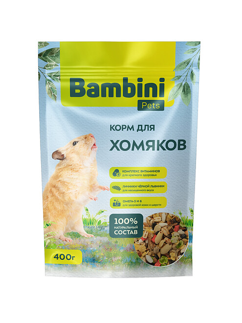 Корм для хомяков Bambini Pets (0,4кг) 495x660 Корм для хомяков Bambini Pets (0,4кг) 495x660 в Материке