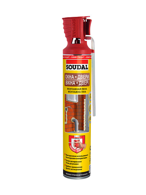 Пена монтажная SOUDAL PU Foam Yellow Genius Gun, 750мл 495x660 Пена монтажная SOUDAL PU Foam Yellow Genius Gun, 750мл 495x660 в Материке