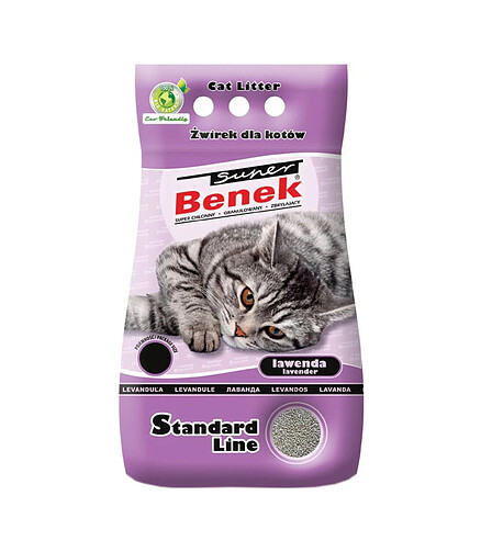 Наполнитель минеральный комкующийся Super Benek Compact Line Lavender (10л) 438x503 в Материке