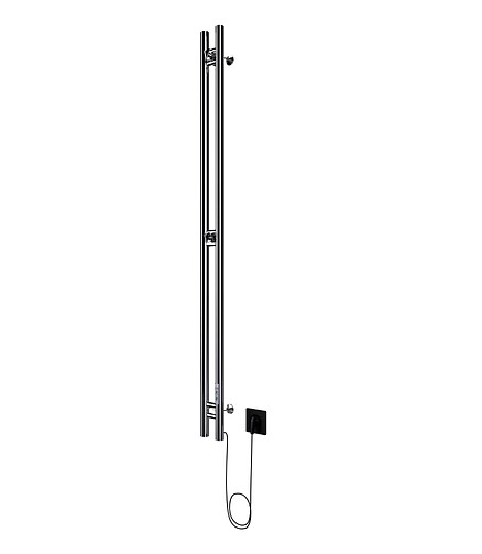 Полотенцесушитель электр. ROBE-2 120х10см ХРОМ, таймер, терморегулятор, правый 438x503 в Материке