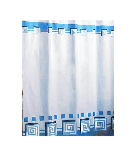 Штора для ванной комнаты LYKIA голубой 180х200см (100% полиэстр) 438x503 в Материке